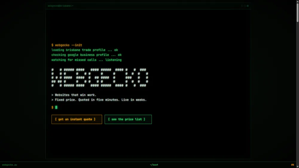 Terminal variant, a CRT phosphor boot sequence